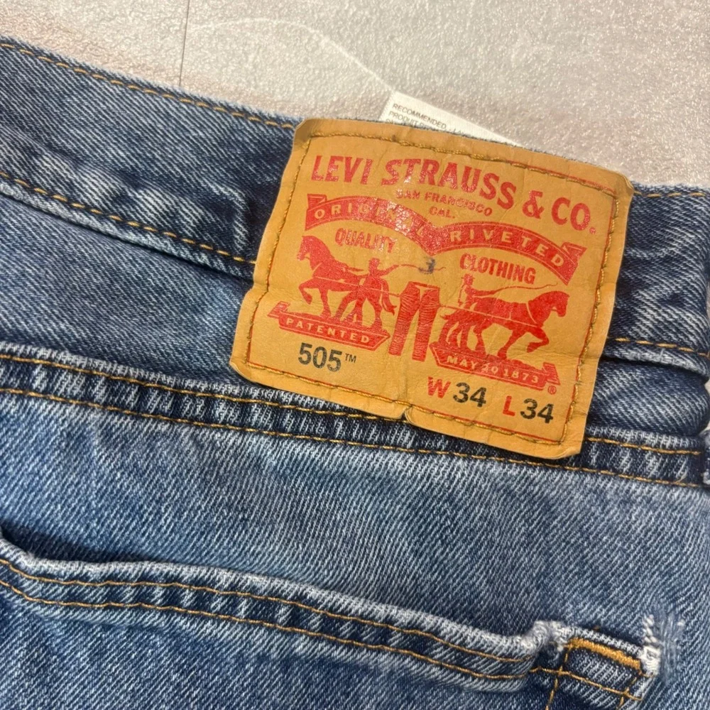 Levis 505 Mens Regular Fit Straight Leg Jeans Blue Denim 34x34 2981